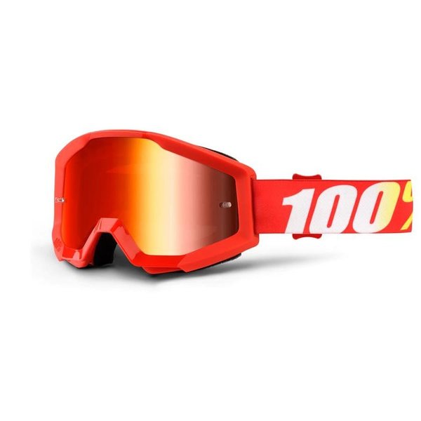 100% Motocross Brille Strata Furnace Red Mirrored