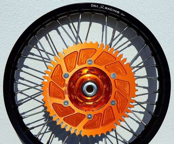 Enduro4you Kettenrad Aluminium Selfclean Fully passend für KTM Orange
