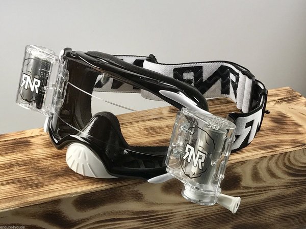RNR Rip N Roll Motocross Brille Titanium Schwarz/Weiss Roll Off
