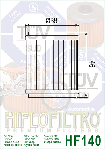 Hiflo Ölfilter für Yamaha WRF 450 ab 2009