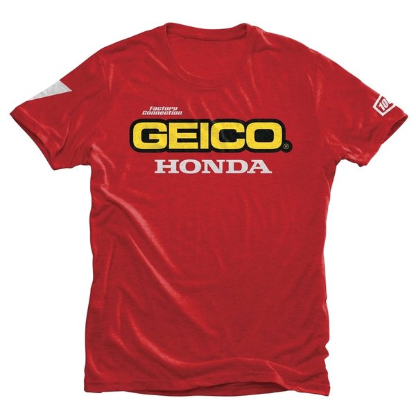100% Geico Honda Standard T-Shirt Rot