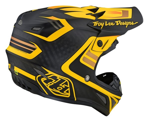 Troy Lee Designs SE4 Flash Yellow MIPS Carbon Motocross Helm