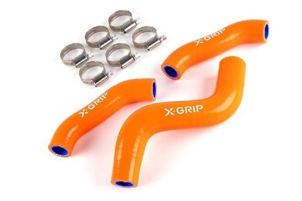 X-Grip Kühlerschläuche im Set KTM 450-500, SX-F ab 2019 / EXC-F 450-500 ab 2020 Orange