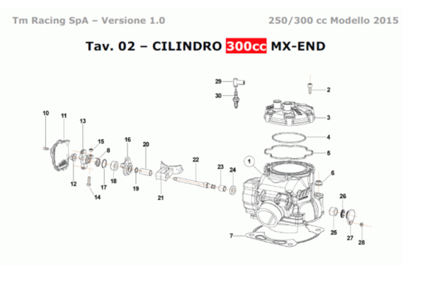 TM Racing Zylinderfußdichtung TM 250/300 2T ab 2015 0,20mm