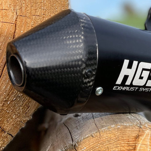 HGS Endschalldämpfer Carbonkappe alle 250/300 ccm Zweitakter mit Ovalem Dämpferkörper