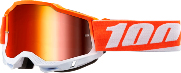 100% Motocross Brille Accuri 2 Matigofun Neon Orange Red Mirror