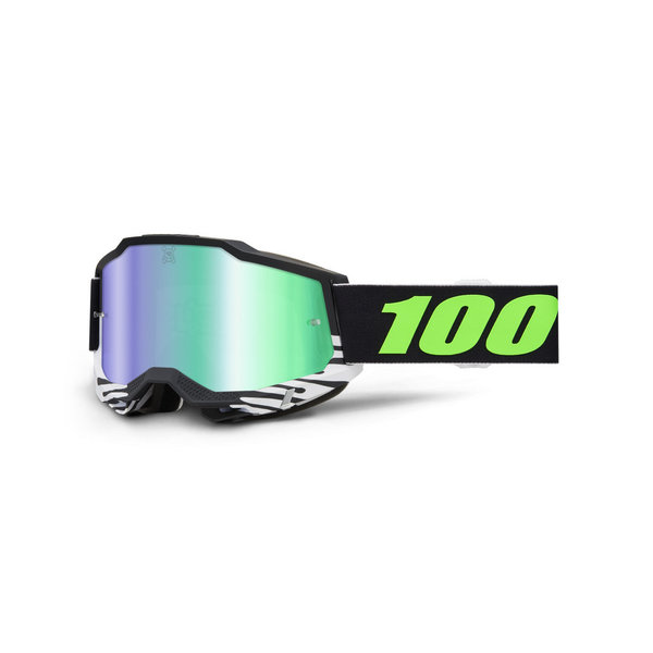 100% Motocross Brille Accuri 2 KB43 OTG Sand - Green/Blue Mirror
