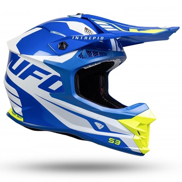 UFO Racing Helm Intrepid Blue White Yellow