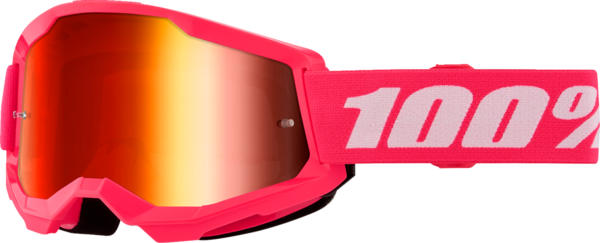 100% Motocross Brille Strata 2 Pink Red Mirror